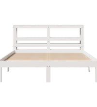 Bettgestell mit Kopfteil ohne Matratze Weiß 135x190 cm