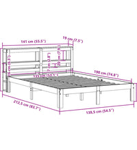 Bettgestell mit Kopfteil ohne Matratze Weiß 135x190 cm