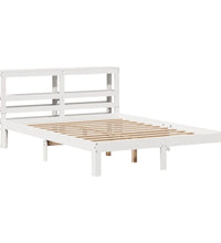 Bettgestell mit Kopfteil ohne Matratze Weiß 140x190 cm