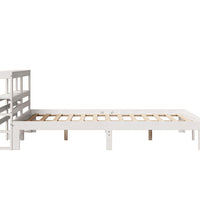 Bettgestell mit Kopfteil ohne Matratze Weiß 140x190 cm