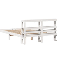 Bettgestell mit Kopfteil ohne Matratze Weiß 140x190 cm