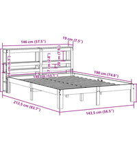 Bettgestell mit Kopfteil ohne Matratze Weiß 140x190 cm