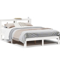 Bettgestell mit Kopfteil ohne Matratze Weiß 140x190 cm