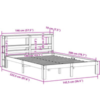 Bettgestell mit Kopfteil ohne Matratze Weiß 140x200 cm