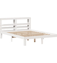 Bettgestell mit Kopfteil ohne Matratze Weiß 150x200 cm