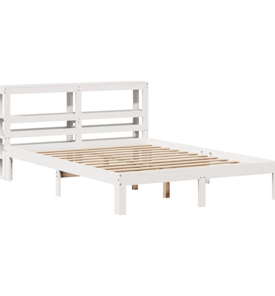 Bettgestell mit Kopfteil ohne Matratze Weiß 150x200 cm