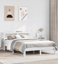 Bettgestell mit Kopfteil ohne Matratze Weiß 150x200 cm