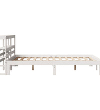 Bettgestell mit Kopfteil ohne Matratze Weiß 150x200 cm