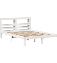 Bettgestell mit Kopfteil ohne Matratze Weiß 160x200 cm