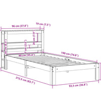 Massivholzbett ohne Matratze Wachsbraun 90x190 cm Kiefernholz