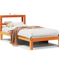 Massivholzbett ohne Matratze Wachsbraun 90x190 cm Kiefernholz