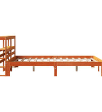 Massivholzbett ohne Matratze Wachsbraun 135x190 cm Kiefernholz