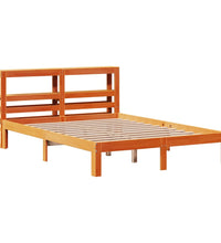 Massivholzbett ohne Matratze Wachsbraun 140x190 cm Kiefernholz