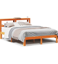 Massivholzbett ohne Matratze Wachsbraun 140x190 cm Kiefernholz