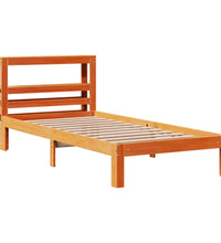 Massivholzbett ohne Matratze Wachsbraun 90x200 Kiefernholz