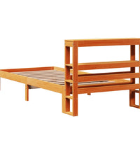 Massivholzbett ohne Matratze Wachsbraun 90x200 Kiefernholz