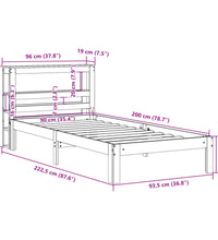 Massivholzbett ohne Matratze Wachsbraun 90x200 Kiefernholz