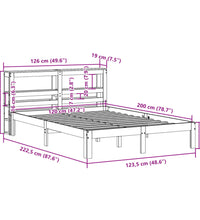 Massivholzbett ohne Matratze Wachsbraun 120x200 cm Kiefernholz