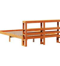 Massivholzbett ohne Matratze Wachsbraun 140x200 cm Kiefernholz