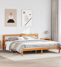 Massivholzbett ohne Matratze Wachsbraun 180x200 Kiefernholz