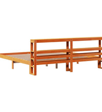 Massivholzbett ohne Matratze Wachsbraun 180x200 Kiefernholz