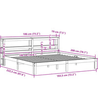 Massivholzbett ohne Matratze Wachsbraun 180x200 Kiefernholz