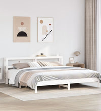 Massivholzbett ohne Matratze Weiß 200x200 cm Kiefernholz