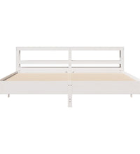 Massivholzbett ohne Matratze Weiß 200x200 cm Kiefernholz