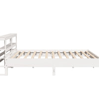 Massivholzbett ohne Matratze Weiß 200x200 cm Kiefernholz