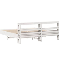 Massivholzbett ohne Matratze Weiß 200x200 cm Kiefernholz