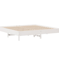 Massivholzbett ohne Matratze Weiß 200x200 cm Kiefernholz