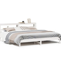 Massivholzbett ohne Matratze Weiß 200x200 cm Kiefernholz