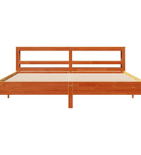 Massivholzbett ohne Matratze Wachsbraun 200x200 Kiefernholz