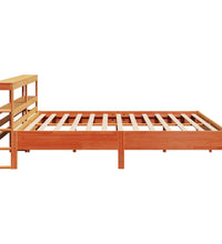 Massivholzbett ohne Matratze Wachsbraun 200x200 Kiefernholz