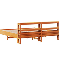 Massivholzbett ohne Matratze Wachsbraun 200x200 Kiefernholz