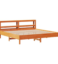 Massivholzbett ohne Matratze Wachsbraun 180x200 Kiefernholz