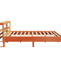 Massivholzbett ohne Matratze Wachsbraun 180x200 Kiefernholz