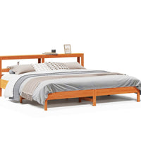 Massivholzbett ohne Matratze Wachsbraun 180x200 Kiefernholz