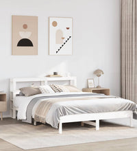 Massivholzbett ohne Matratze Weiß 160x200 Kiefernholz