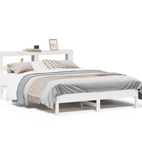 Massivholzbett ohne Matratze Weiß 160x200 Kiefernholz