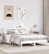 Massivholzbett ohne Matratze Weiß 150x200 cm Kiefernholz