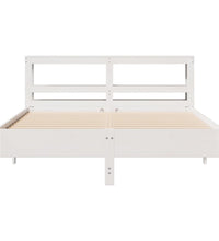 Massivholzbett ohne Matratze Weiß 150x200 cm Kiefernholz