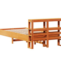 Massivholzbett ohne Matratze Wachsbraun 90x200 Kiefernholz