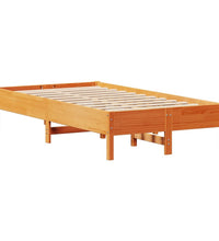 Massivholzbett ohne Matratze Wachsbraun 90x200 Kiefernholz