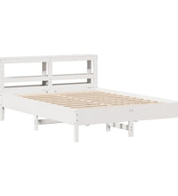 Massivholzbett ohne Matratze Weiß 140x190 cm Kiefernholz