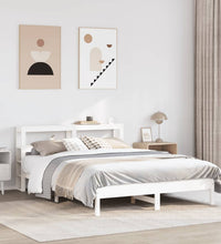 Massivholzbett ohne Matratze Weiß 140x190 cm Kiefernholz