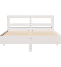 Massivholzbett ohne Matratze Weiß 140x190 cm Kiefernholz