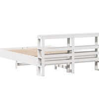 Massivholzbett ohne Matratze Weiß 140x190 cm Kiefernholz