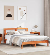 Massivholzbett ohne Matratze Wachsbraun 140x190 cm Kiefernholz