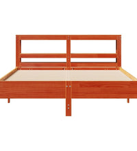 Massivholzbett ohne Matratze Wachsbraun 140x190 cm Kiefernholz